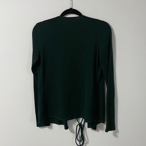 Wilfred Free Dark Green Criss Cross Knit Sweater - Picture 9 of 9